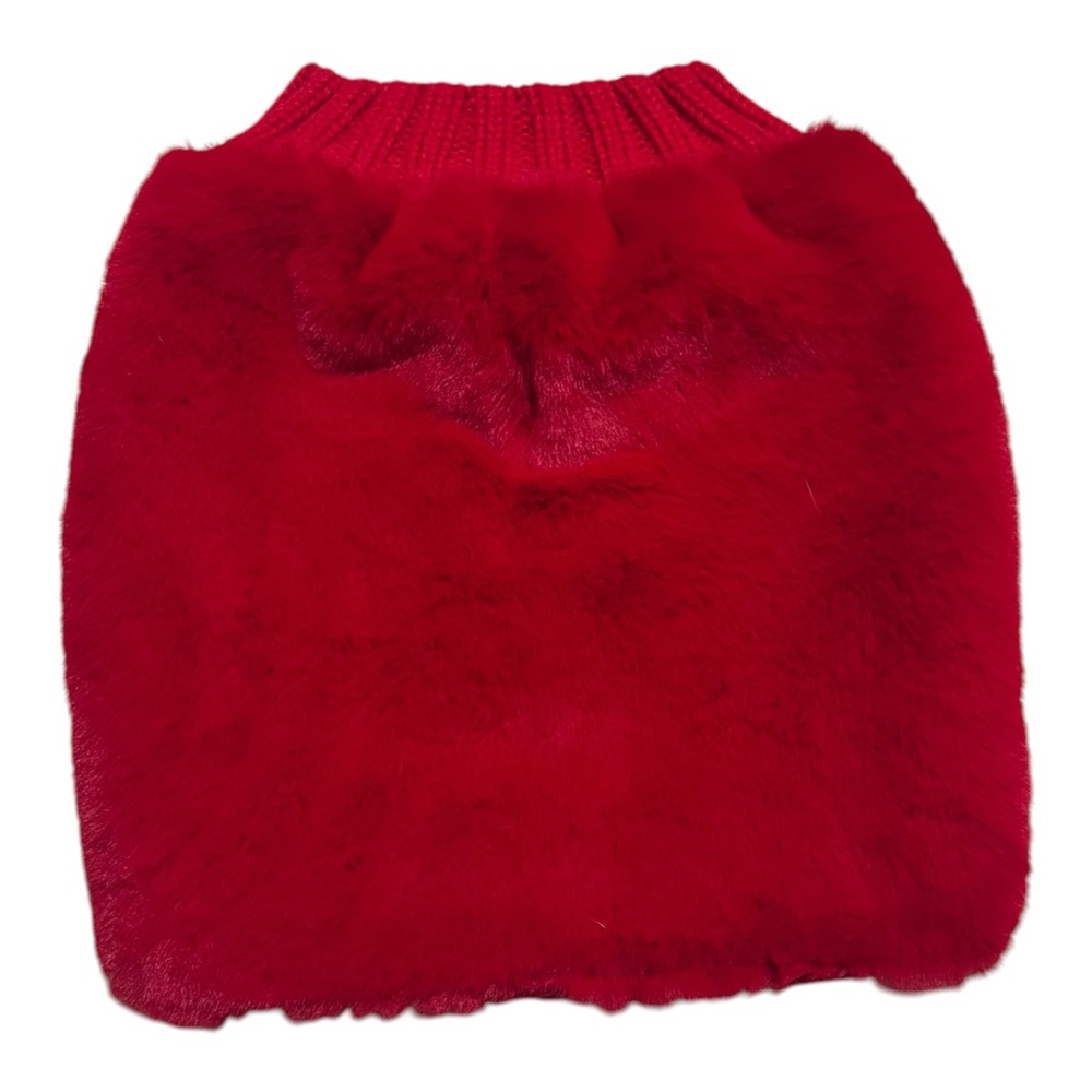 Offleash by Aerie Faux Fur Red Dog Sweater